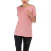 image:imageFlygo Womens Short Sleeve Yoga Tops Activewear Running Workouts TShirt Cross Back Small Watermelon Red
