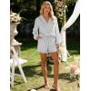 image:imageFlygo Womens Striped Ruffle Pajama Set Puff Sleeve Button Down Outfits Lounge Set 2 Piece Short Pants Pjs with PocketsBlack