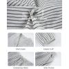 image:imageFlygo Womens Striped Ruffle Pajama Set Puff Sleeve Button Down Outfits Lounge Set 2 Piece Short Pants Pjs with PocketsBlack