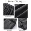 image:imageFlygo Womens Wide Leg Pants High Waisted Palazzo Trousers Summer Beach Casual Loose Drawstring Harem Pants with PocketsDark Grey