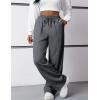 image:imageFlygo Womens Wide Leg Sweatpants Drawstring Elastic Waist Baggy Pants Trendy Loose Athletic Joggers with PocketDark Grey