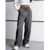 image:imageFlygo Womens Wide Leg Sweatpants Drawstring Elastic Waist Baggy Pants Trendy Loose Athletic Joggers with PocketDark Grey