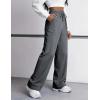 image:imageFlygo Womens Wide Leg Sweatpants Drawstring Elastic Waist Baggy Pants Trendy Loose Athletic Joggers with PocketDark Grey