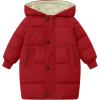 image:imageFlygo Girls Puffer Jacket Hooded Winter Coats WaterResistant Midi Long Zip Puffy Jackets for Boys Little Kids410 YearsRed