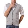 image:imageFlygo Mens Basic VNeck Jacquard Knitted Sweater Vest Waistcoat with Button Front Large Light Grey