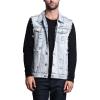 image:imageFlygo Mens Classic Button Down Ripped Denim Jean Vest Sleeveless Jacket XSmall Light Blue