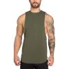 image:imageFlygo Mens Fitted Muscle Stringer Vest Workout Tank Tops Gym BodybuildingArmy Green