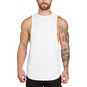 image:imageFlygo Mens Fitted Muscle Stringer Vest Workout Tank Tops Gym BodybuildingWhite