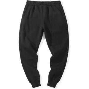 image:imageFlygo Mens Warm Sherpa Lined Drawstring Running Sweatpants Active Jogger Fleece Pants with Pockets Medium 02 Black