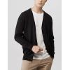 image:imageFlygo Mens Basic Slim Fit Long Sleeve Button Front VNeck Cardigan SweatersBlack