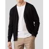 image:imageFlygo Mens Basic Slim Fit Long Sleeve Button Front VNeck Cardigan SweatersBlack