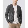 image:imageFlygo Mens Basic Slim Fit Long Sleeve Button Front VNeck Cardigan SweatersDark Grey