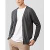 image:imageFlygo Mens Basic Slim Fit Long Sleeve Button Front VNeck Cardigan SweatersDark Grey