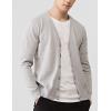 image:imageFlygo Mens Basic Slim Fit Long Sleeve Button Front VNeck Cardigan SweatersLight Grey