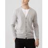 image:imageFlygo Mens Basic Slim Fit Long Sleeve Button Front VNeck Cardigan SweatersLight Grey
