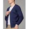 image:imageFlygo Mens Basic Slim Fit Long Sleeve Button Front VNeck Cardigan SweatersNavy