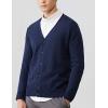 image:imageFlygo Mens Basic Slim Fit Long Sleeve Button Front VNeck Cardigan SweatersNavy