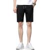 image:imageFlygo Mens Shorts Casual Athletic Elastic Waist Workout Short Pants Drawstring Beach Shorts Zipper PocketsBlack