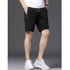 image:imageFlygo Mens Shorts Casual Athletic Elastic Waist Workout Short Pants Drawstring Beach Shorts Zipper PocketsBlack