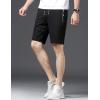 image:imageFlygo Mens Shorts Casual Athletic Elastic Waist Workout Short Pants Drawstring Beach Shorts Zipper PocketsBlack