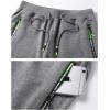 image:imageFlygo Mens Shorts Casual Athletic Elastic Waist Workout Short Pants Drawstring Beach Shorts Zipper PocketsDark Grey