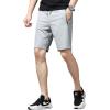 image:imageFlygo Mens Shorts Casual Athletic Elastic Waist Workout Short Pants Drawstring Beach Shorts Zipper PocketsLight Grey
