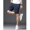 image:imageFlygo Mens Shorts Casual Athletic Elastic Waist Workout Short Pants Drawstring Beach Shorts Zipper PocketsNavy Blue