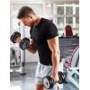 image:imageFlygo Mens Workout Shirts Athletic Running Gym Short Sleeve TShirts Quick Dry Sun Protection Cooling Active Tee TopsBlackwhitedarkgrey