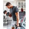image:imageFlygo Mens Workout Shirts Athletic Running Gym Short Sleeve TShirts Quick Dry Sun Protection Cooling Active Tee TopsDarkgrey