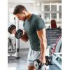 image:imageFlygo Mens Workout Shirts Athletic Running Gym Short Sleeve TShirts Quick Dry Sun Protection Cooling Active Tee TopsGreygreen