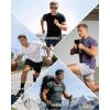 image:imageFlygo Mens Workout Shirts Athletic Running Gym Short Sleeve TShirts Quick Dry Sun Protection Cooling Active Tee TopsGreygreenblackdarkgrey