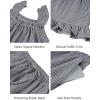 image:imageFlygo Striped Pajamas Set for Women Cotton 2 Piece Lounge Sets Ruffle Cami Top and Shorts Cute Summer Pj SleepwearBlack