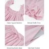 image:imageFlygo Striped Pajamas Set for Women Cotton 2 Piece Lounge Sets Ruffle Cami Top and Shorts Cute Summer Pj SleepwearPink