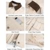 image:imageFlygo Womens Cropped Jacket 2026 Trendy Contrast Collar Barn Jacket Zip Up Oversized Utility Coat with PocketsBeige
