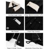image:imageFlygo Womens Cropped Jacket 2026 Trendy Contrast Collar Barn Jacket Zip Up Oversized Utility Coat with PocketsBlack