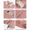 image:imageFlygo Womens Cropped Jacket 2026 Trendy Contrast Collar Barn Jacket Zip Up Oversized Utility Coat with PocketsDusty Pink