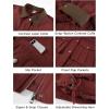 image:imageFlygo Womens Cropped Jacket 2026 Trendy Contrast Collar Barn Jacket Zip Up Oversized Utility Coat with PocketsWine Red