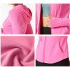 image:imageFlygo Womens Full Zip Workout Jacket Slim Long Sleeve Track Hoodie with Thumb HoleDarkgrey