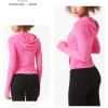 image:imageFlygo Womens Full Zip Workout Jacket Slim Long Sleeve Track Hoodie with Thumb HoleRosered