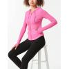 image:imageFlygo Womens Full Zip Workout Jacket Slim Long Sleeve Track Hoodie with Thumb HoleRosered