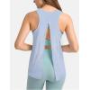 image:imageFlygo Womens Open Back Workout Tank Top Sleeveless Tie Racerback Athletic Yoga ShirtBluegrey