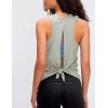 image:imageFlygo Womens Open Back Workout Tank Top Sleeveless Tie Racerback Athletic Yoga ShirtLightgreen