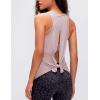 image:imageFlygo Womens Open Back Workout Tank Top Sleeveless Tie Racerback Athletic Yoga ShirtPink