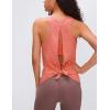 image:imageFlygo Womens Open Back Workout Tank Top Sleeveless Tie Racerback Athletic Yoga ShirtRed