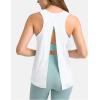 image:imageFlygo Womens Open Back Workout Tank Top Sleeveless Tie Racerback Athletic Yoga ShirtWhite
