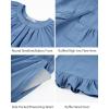 image:imageFlygo Womens Ruffle Pajamas Short Sleeve Button Down Lounge Set 2 Piece Solid Pjs Sleepwear Drawstring with PocketsBlue