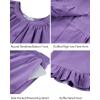 image:imageFlygo Womens Ruffle Pajamas Short Sleeve Button Down Lounge Set 2 Piece Solid Pjs Sleepwear Drawstring with PocketsPurple