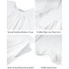image:imageFlygo Womens Ruffle Pajamas Short Sleeve Button Down Lounge Set 2 Piece Solid Pjs Sleepwear Drawstring with PocketsWhite