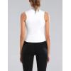 image:imageFlygo Womens Slim Full Zip Yoga Vest Sleeveless Workout Sports Gym JacketWhite
