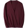 image:imageFlygo Mens Basic Slim Fit Long Sleeve Button Front VNeck Cardigan SweatersWine Red